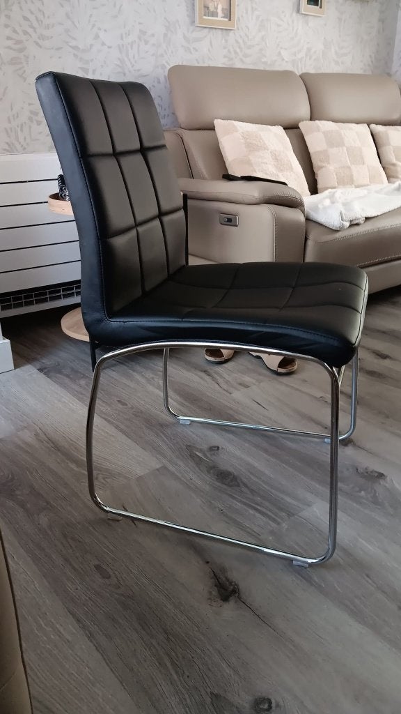 Stoelen leder/chroom, Comme neuf, Enlèvement, Modern, Cuir