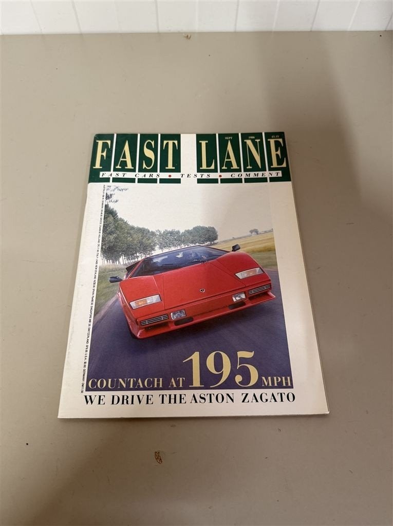 Fast Lane Magazine September 1986 Countach - Aston Zagato -, Boeken, Auto's | Boeken, Ophalen of Verzenden, Zo goed als nieuw
