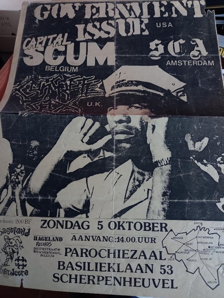 Poster punk hardcore overheidskwestie, Verzamelen, Ophalen of Verzenden, Gebruikt