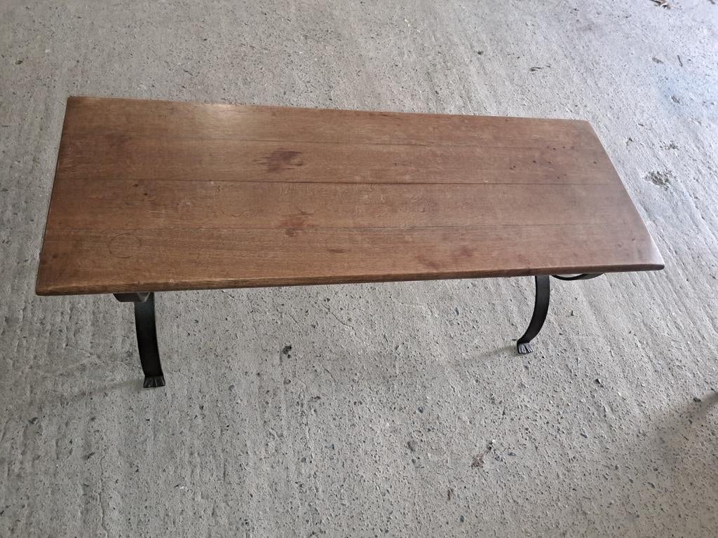 Table basse bois et fer forgé, Maison & Meubles, Enlèvement