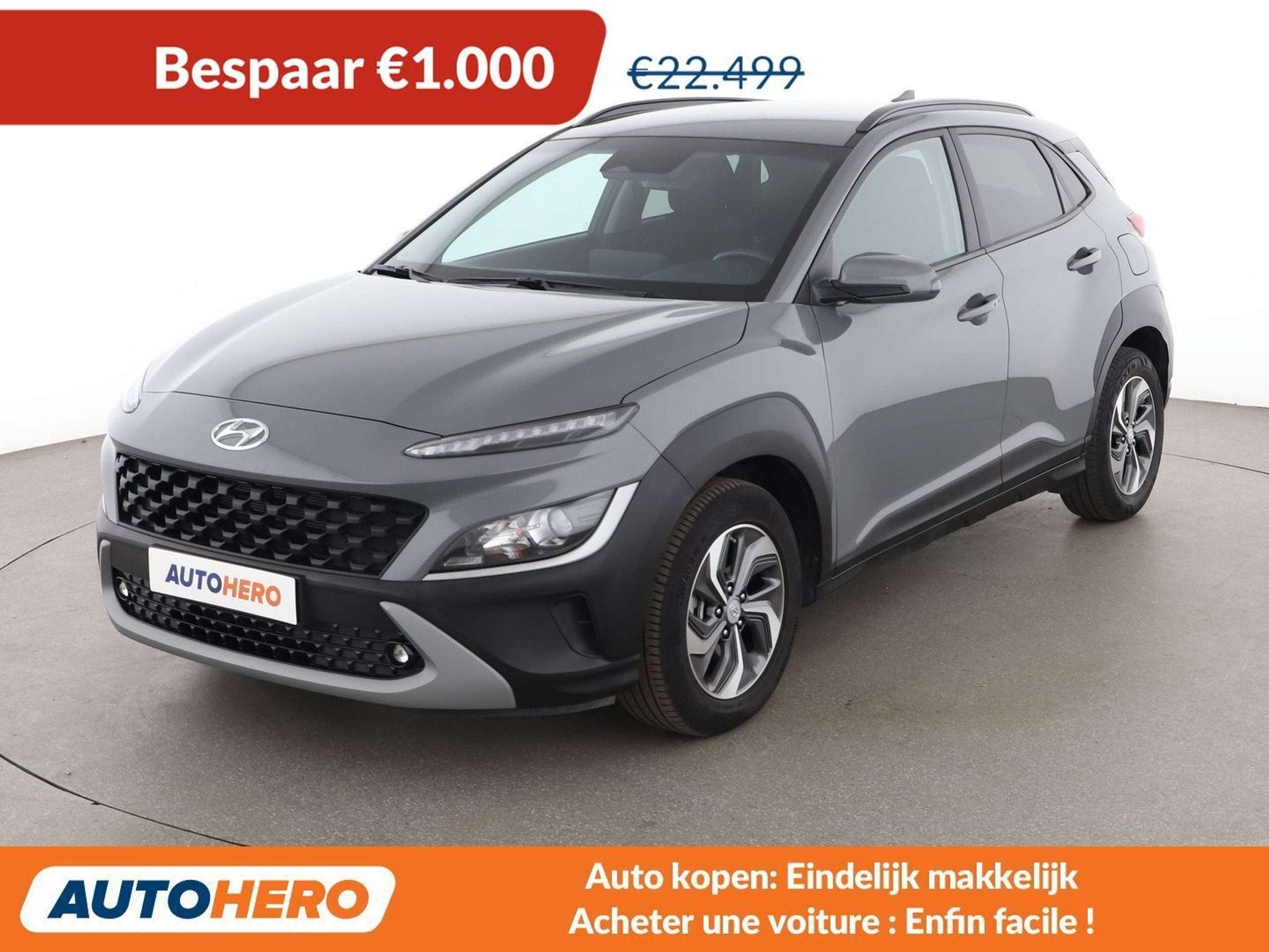 Hyundai KONA 1.6 Hybrid Business 2WD (automatique), Autos, Hyundai, Argent ou Gris, Achat, Euro 6, Noir
