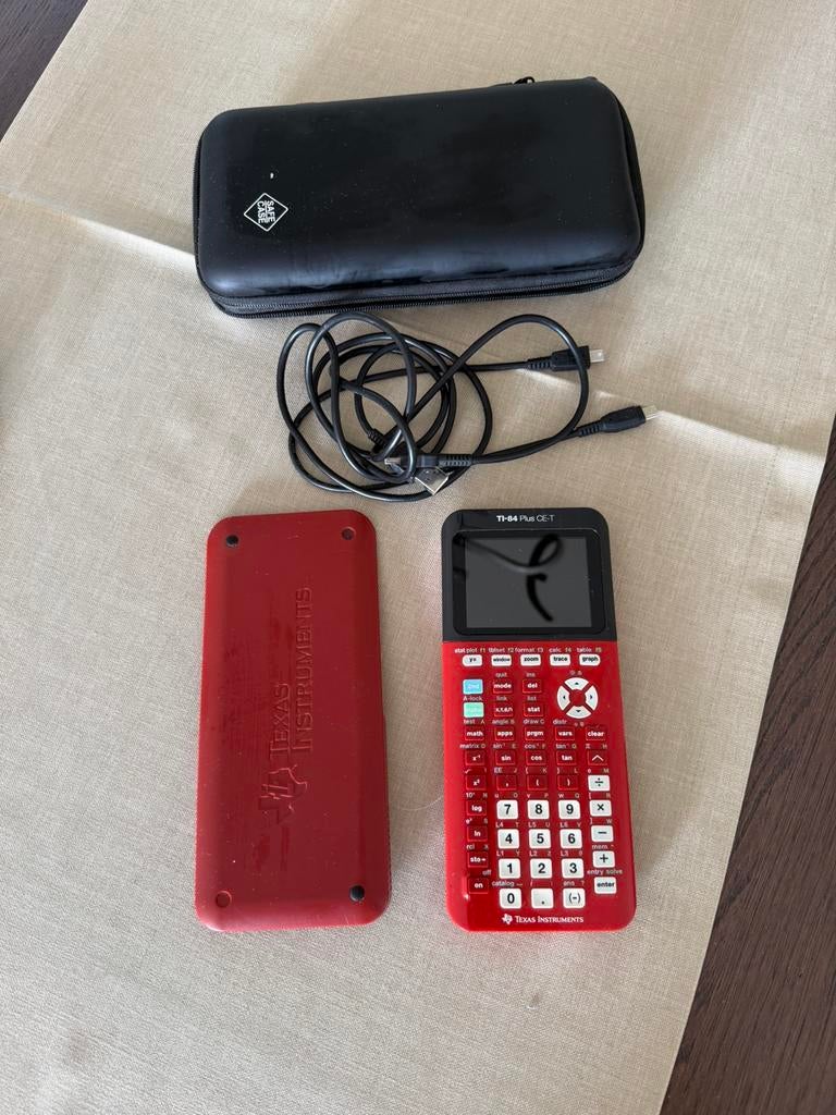 Texas Instruments TI-84 Plus CE-T Rood + opberghoesje, Enlèvement ou Envoi, Comme neuf