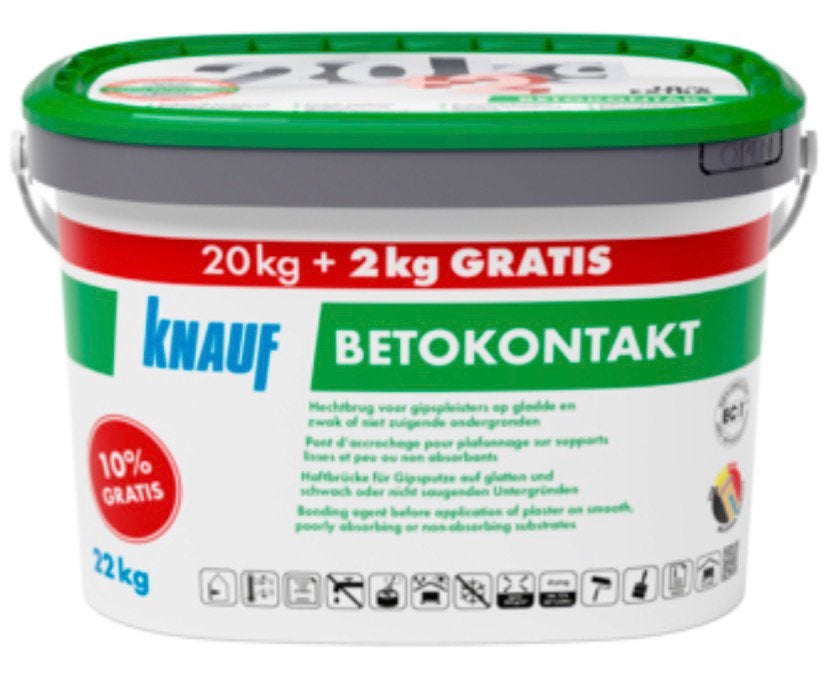 Knauf Betokontakt 20 kg + 2 kg, Doe-het-zelf en Bouw, Ophalen of Verzenden, Nieuw