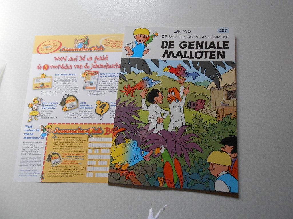 Jommeke 207 De geniale malloten 2000 1 ste druk. Bijlage., Boeken, Eén stripboek, Nieuw, Jef Nys., Ophalen of Verzenden