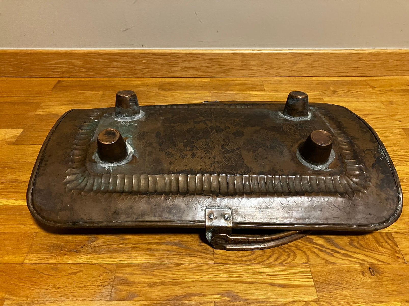 Corbeille de cheminée en cuivre, Enlèvement, Utilisé
