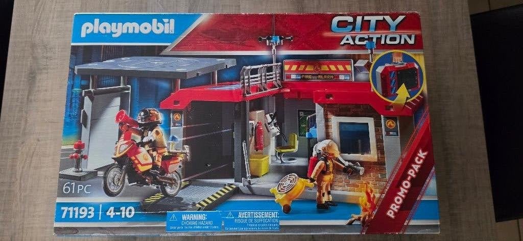 Playmobil Caserne de Pompiers 71193 Coffret à emporter., Enlèvement ou Envoi, Comme neuf, Kit complet, Autres types