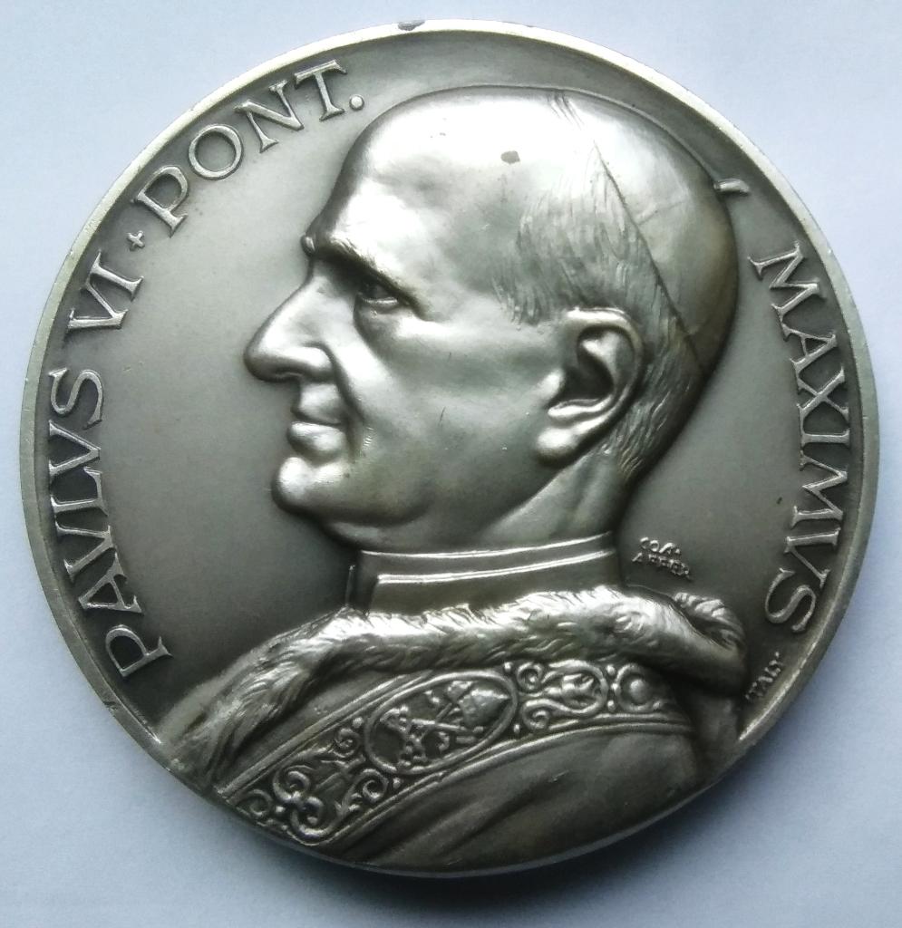 medaille paus paulus 6 pont maximus - SS virgo lavretana, Ophalen of Verzenden, Overige materialen