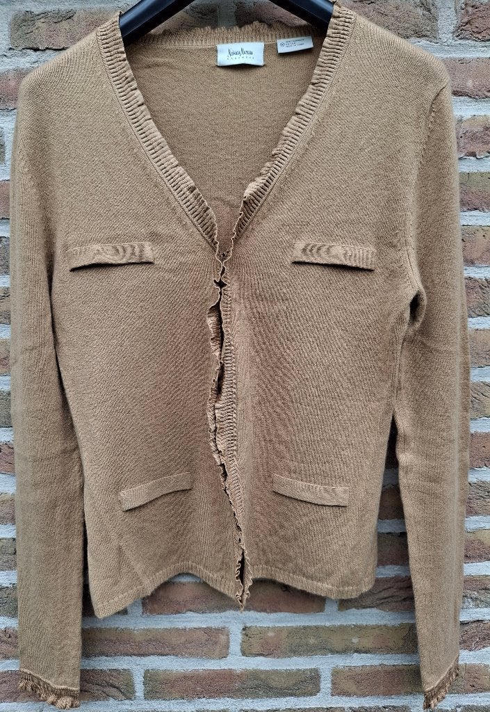 95 % cashmere cardigan 'Neiman Marcus' -maat 40 (lichtbruin), Ophalen of Verzenden, Zo goed als nieuw, Maat 38/40 (M), Bruin