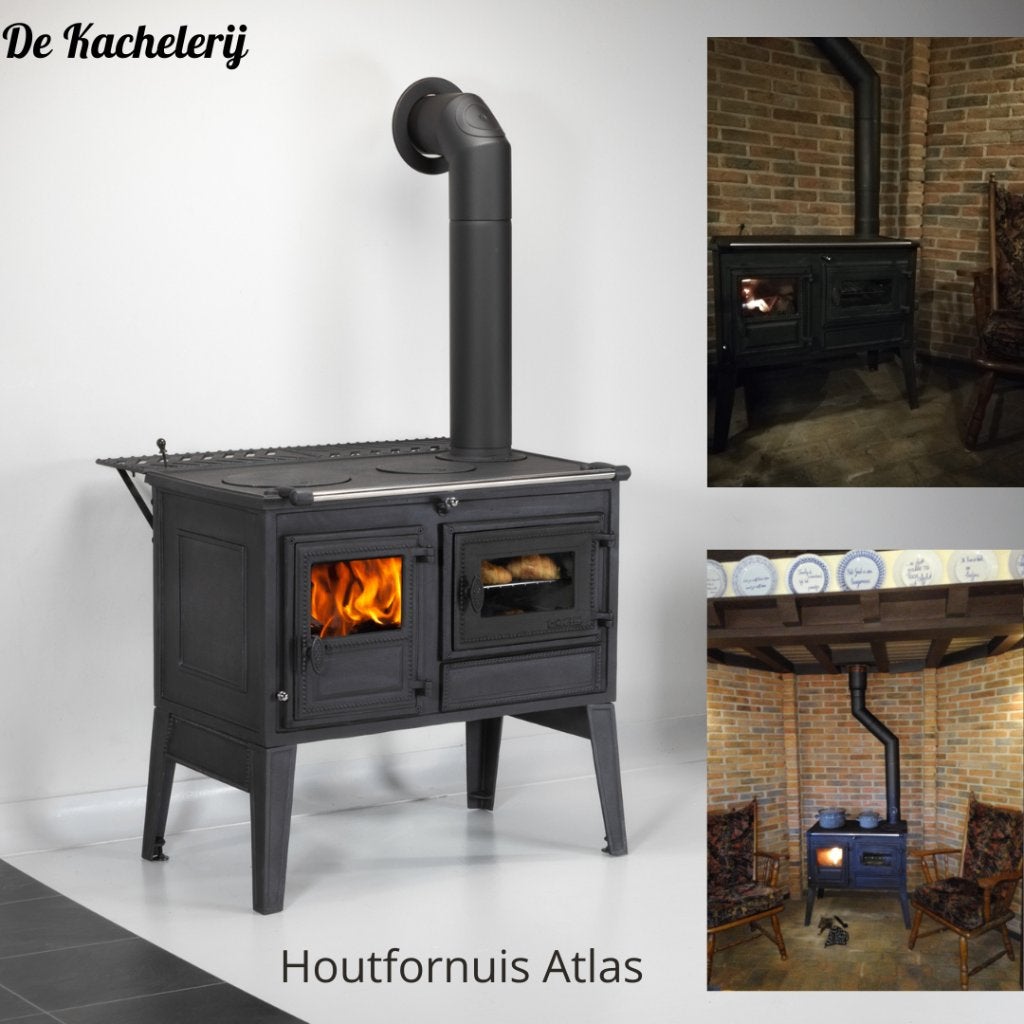 Gietijzeren Houtfornuis Atlas / Buitenkeuken, Zwart, Nieuw, Minder dan 100 cm, 25 tot 50 cm