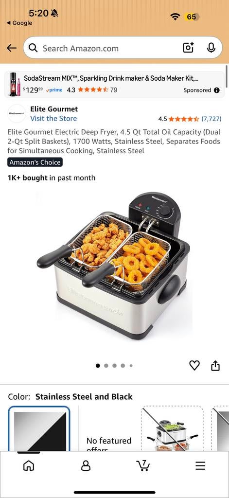 Elite Gourmet dubbele friteuse 4.5QT – zo goed als nieuw, Elektronische apparatuur, Ophalen, Zo goed als nieuw