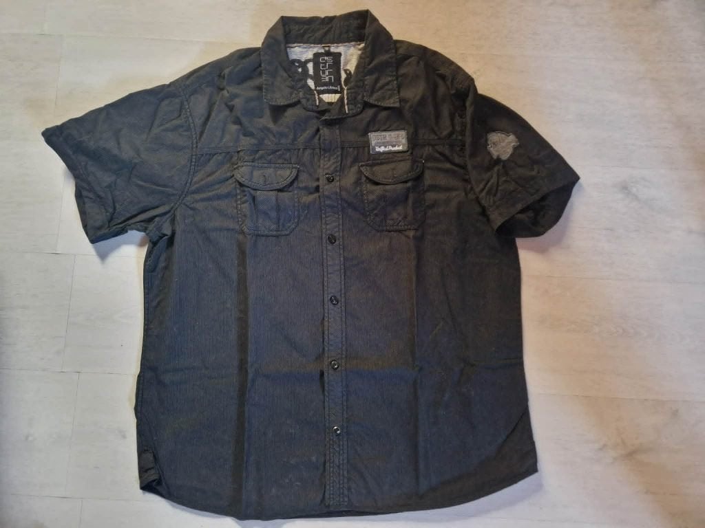 zwart hemd katoen met korte mouwen XXL, Kleding | Heren, Overhemden, Ophalen, Zo goed als nieuw, Zwart