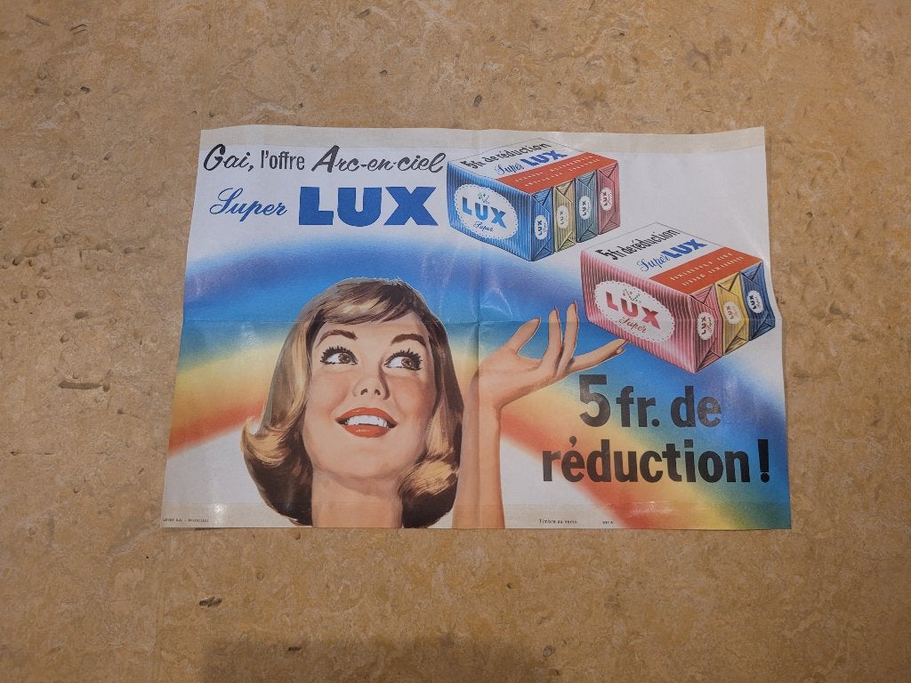 oude reclame van Delhaize Super Lux, Verzamelen, Ophalen of Verzenden, Gebruikt, Reclamebord