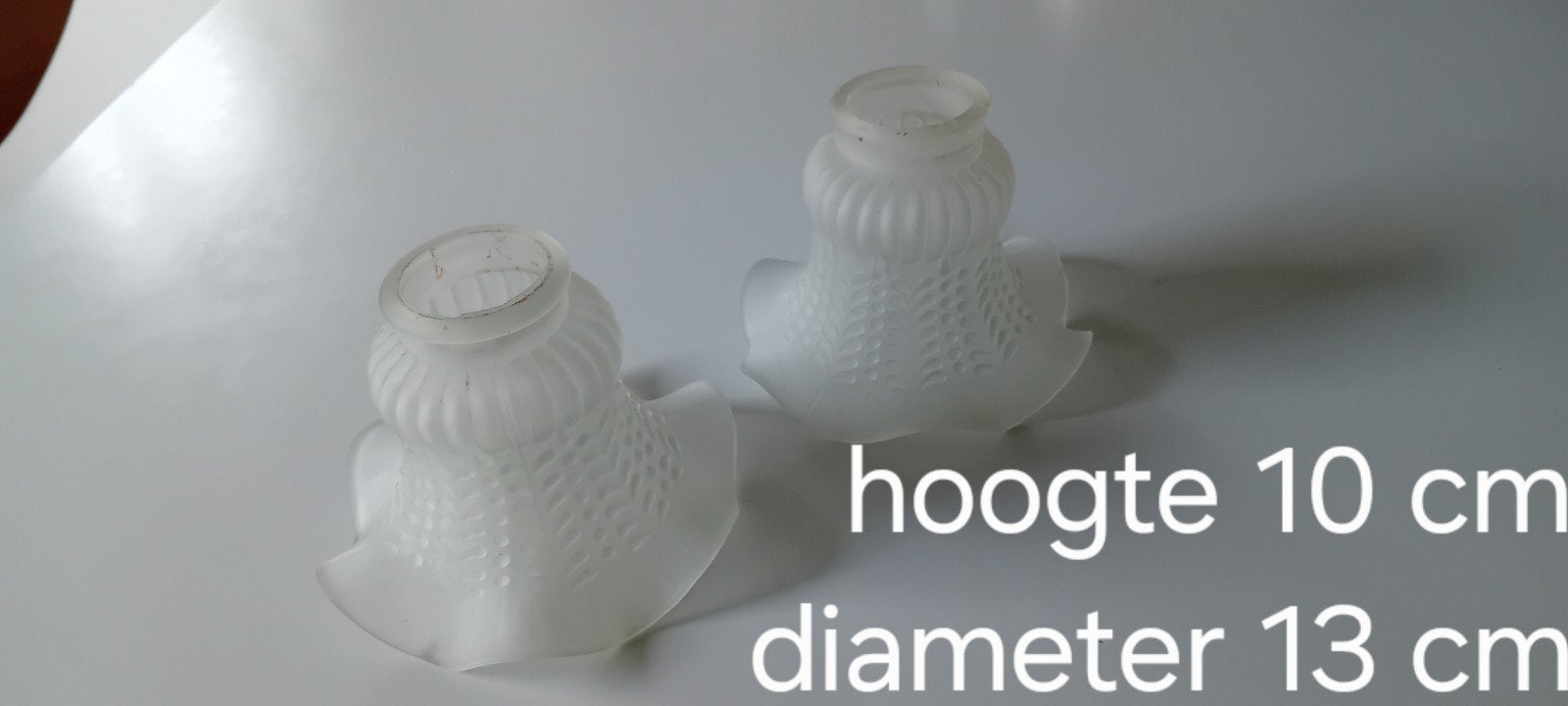 2 Oude glazen lampenkapjes, Antiek en Kunst, Ophalen of Verzenden
