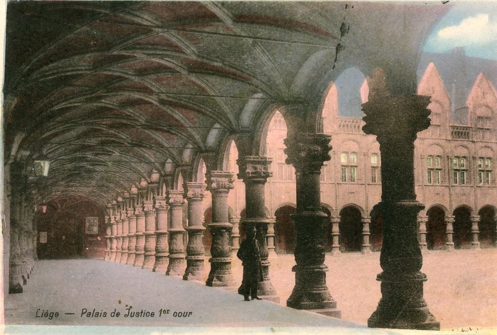 Carte postale - Palais de justice de Liège 1928, Envoi, Liège
