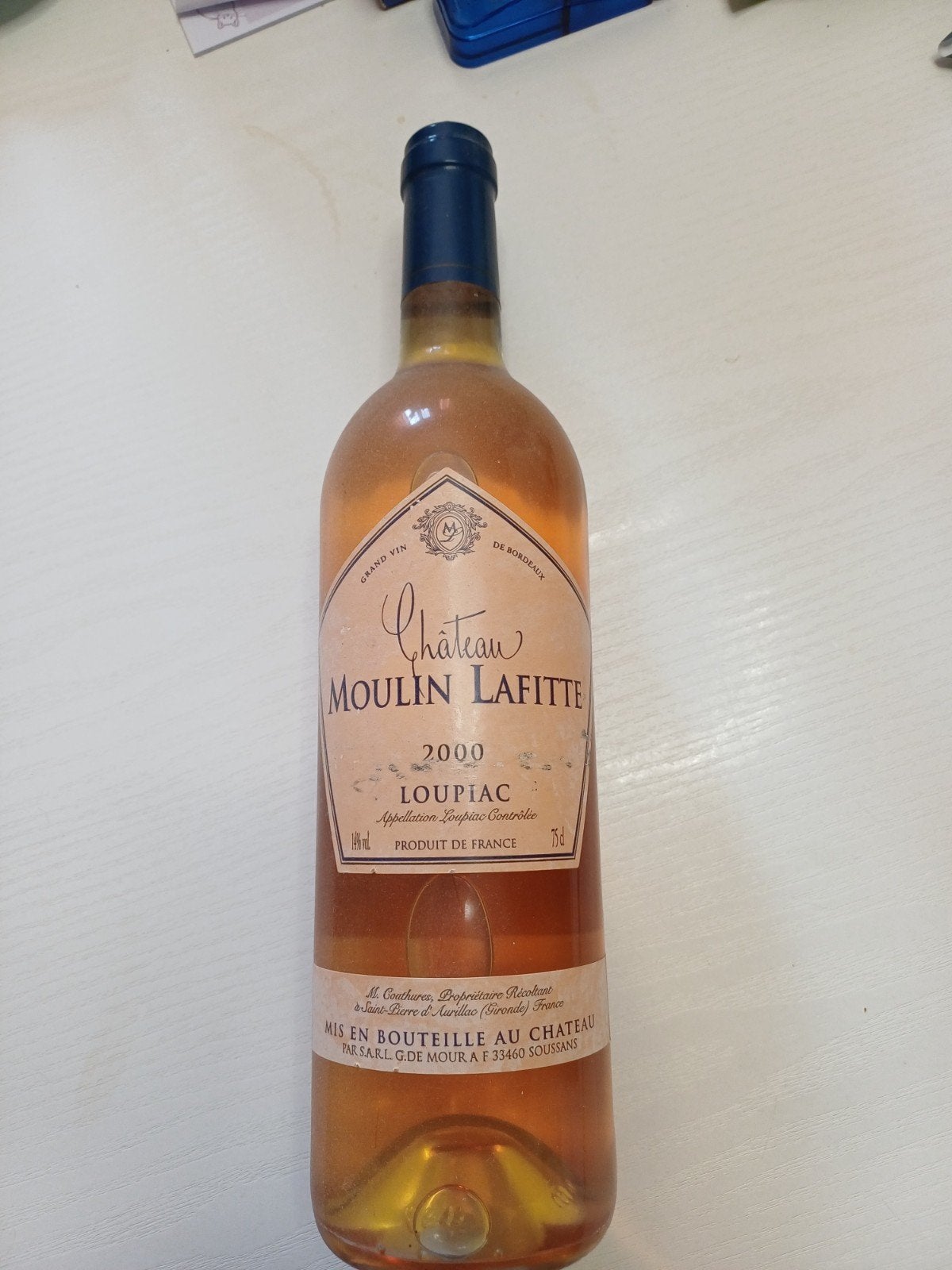 Wijn Château Moulin Lafitte 2000, Ophalen, Witte wijn
