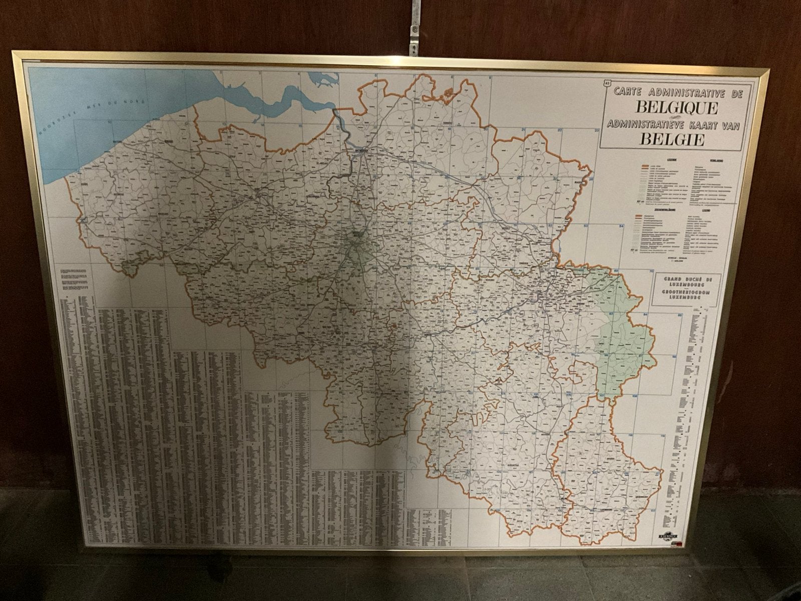 Carte administrative de la Belgique, Enlèvement, Utilisé, Autres sujets/thèmes, Avec cadre