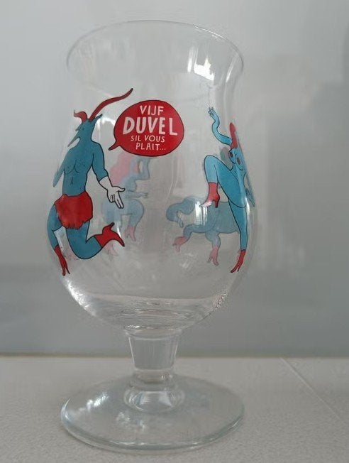 VIJF DUVELS GLAS - PARRA  -  BROUWERIJ MOORTGAT DUVEL, Verzamelen, Biermerken, Nieuw, Glas of Glazen, Duvel, Ophalen of Verzenden