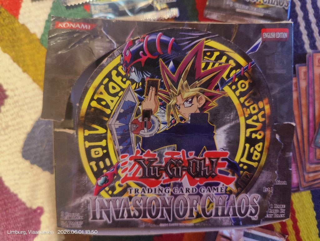 1st edition Yu-Gi-Oh Invasion of Chaos Booster packs, 7x, Ophalen of Verzenden, Nieuw, Booster