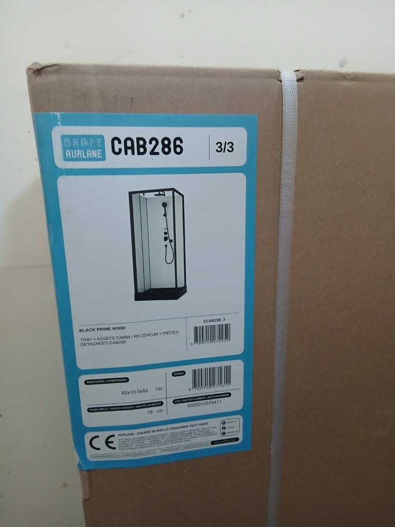 Nieuwe zwarte prime douchecabine, Ophalen