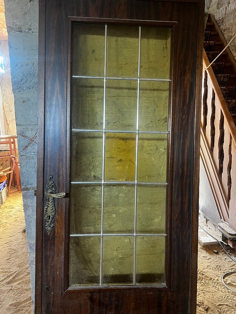Binnendeur hout met raam, Doe-het-zelf en Bouw, Ophalen, Gebruikt, 80 tot 100 cm, Binnendeur