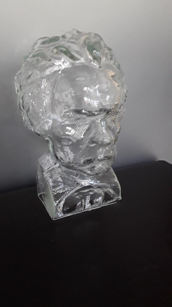 Retro glazen hoofd Ludwig Van Beethoven, Antiek en Kunst, Ophalen of Verzenden
