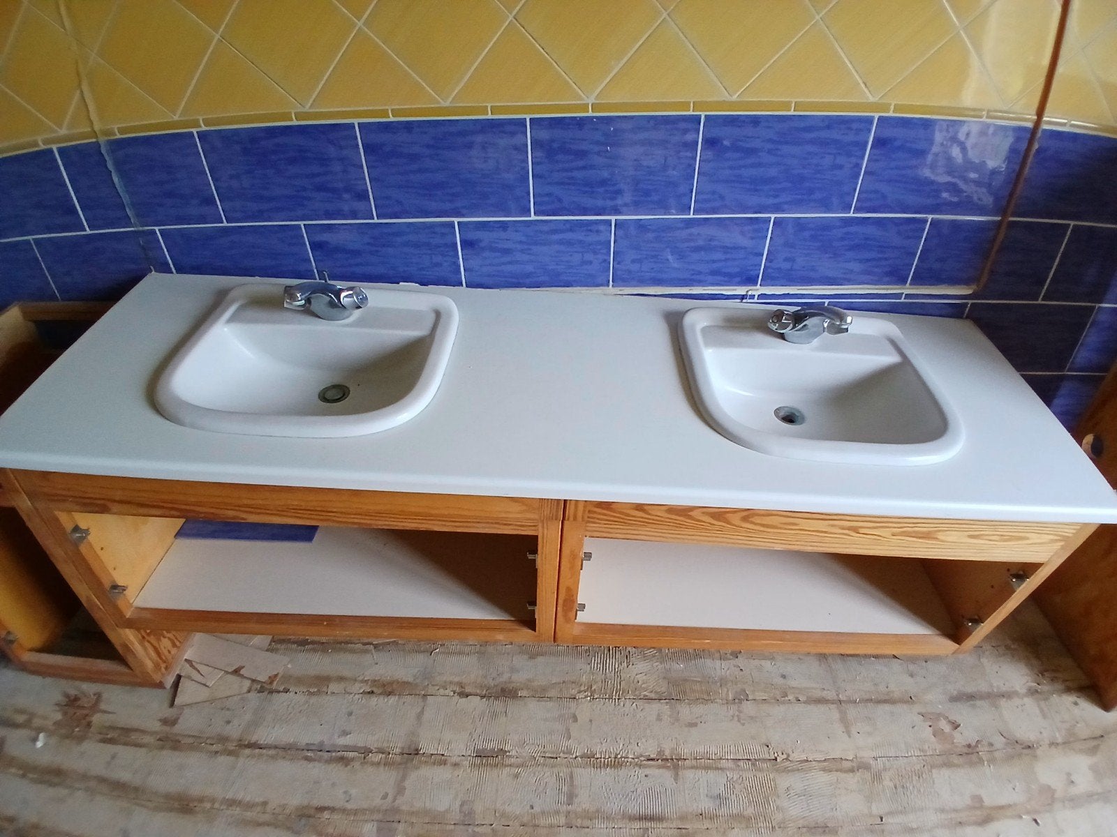 Lavabo double vasque avec plan, Enlèvement
