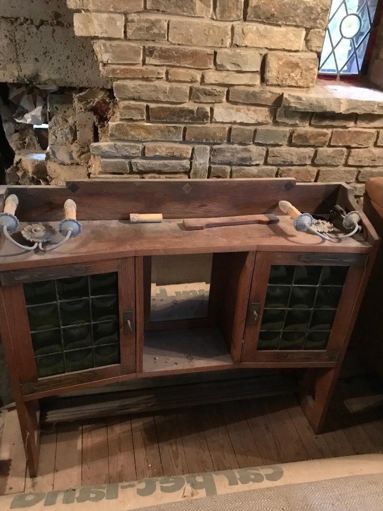 buffet vintage en 2 pièces, 25 à 50 cm, Avec tablette(s), 100 à 150 cm, Utilisé