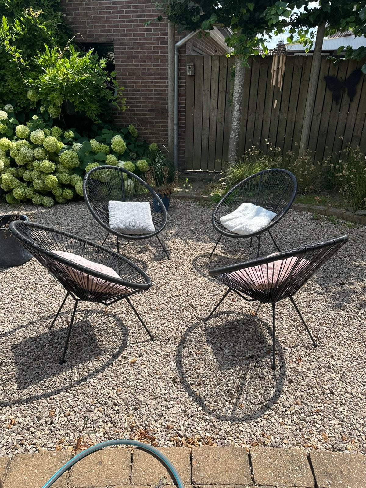 Acapulco tuinstoelen zwart – per stuk of set, Ophalen, Gebruikt