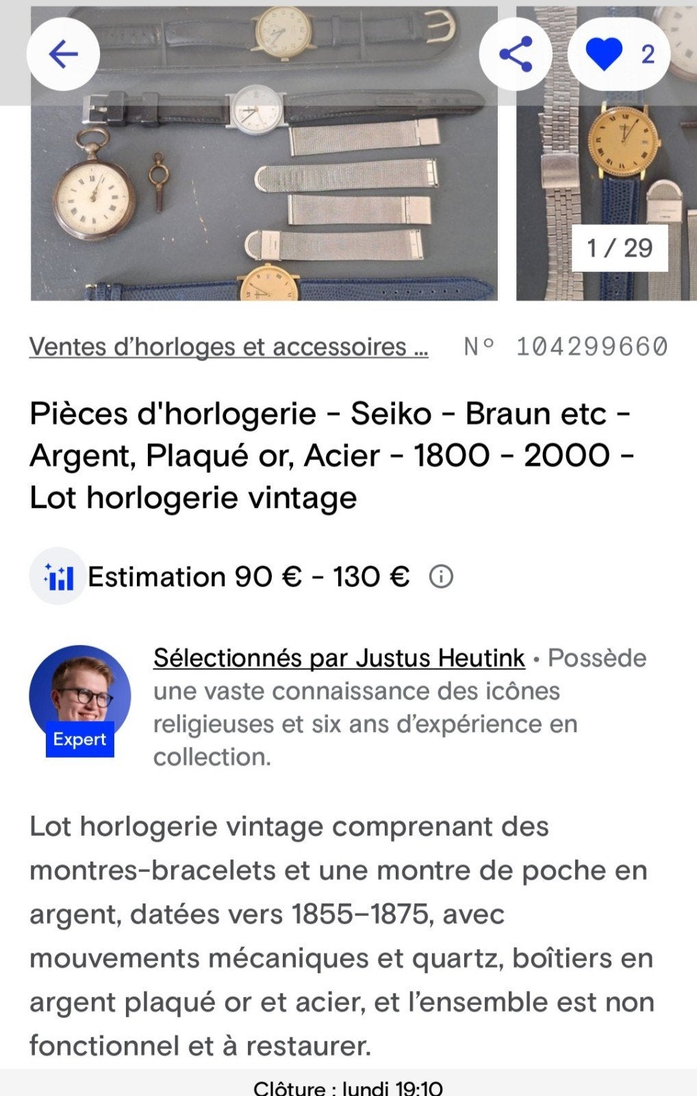 Lot d'horlogerie Vintage - Pièces d'exception, Enlèvement ou Envoi