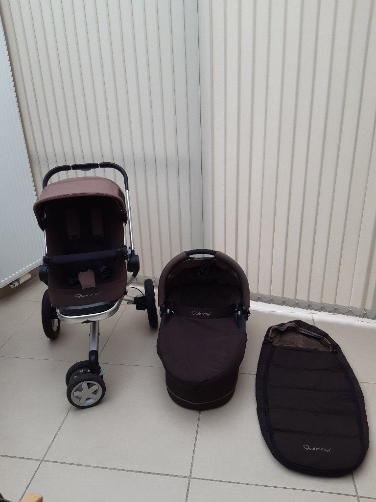 Wandelwagen met reiswieg, Kinderen en Baby's, Kinderwagens en Combinaties, Ophalen, Gebruikt, Luchtbanden, Quinny