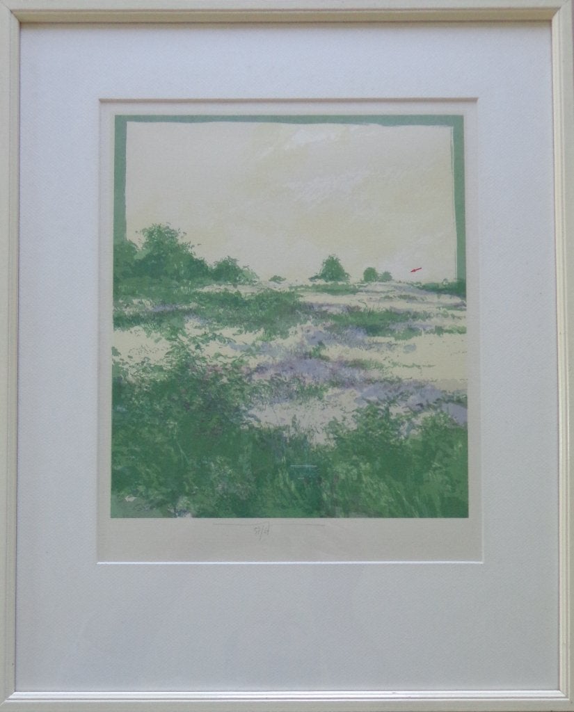 MARTIN R. BAEYENS / HEIDE / KLEURLITHO / 52x42cm / KADER SIG, Antiek en Kunst, Gesigneerd, Ophalen of Verzenden