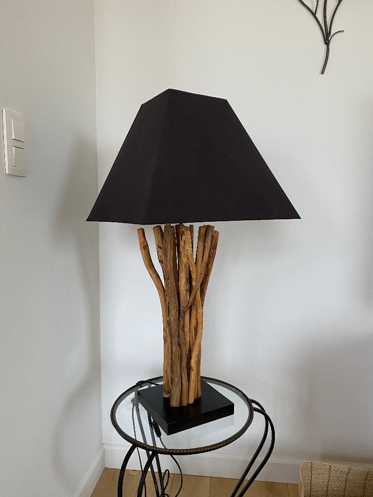 Lampe de sol, Maison & Meubles, Lampes | Lampadaires, Comme neuf, Moins de 100 cm, Bois, E27 (grand), Enlèvement