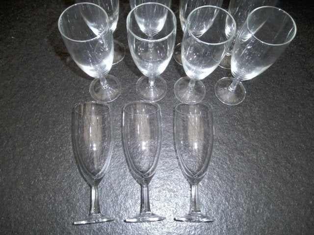 11 kleine champagneglazen 15.5 cm hoog., Verzamelen, Ophalen of Verzenden, Zo goed als nieuw