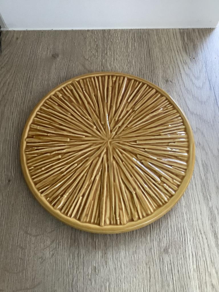 Ancien plat paille Keralux Boch Frères TBE, Antiquités & Art, Enlèvement ou Envoi