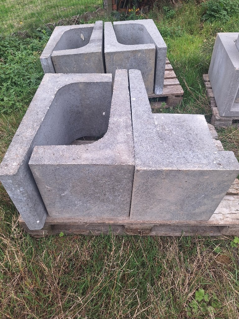 murs de soutènement - broderie - éléments en L, Neuf, Bordure, Moins de 100 cm, Béton