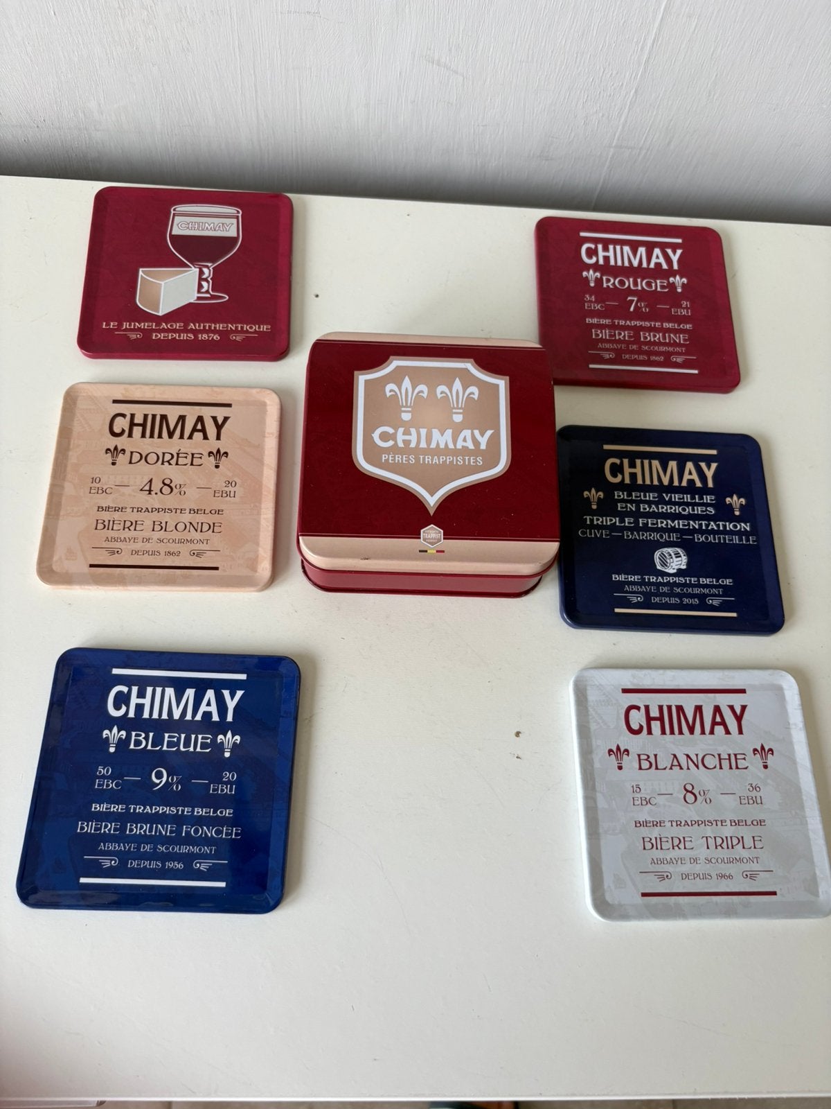 6 sous-verres métalliques CHIMAY, Collections, Enlèvement ou Envoi, Neuf