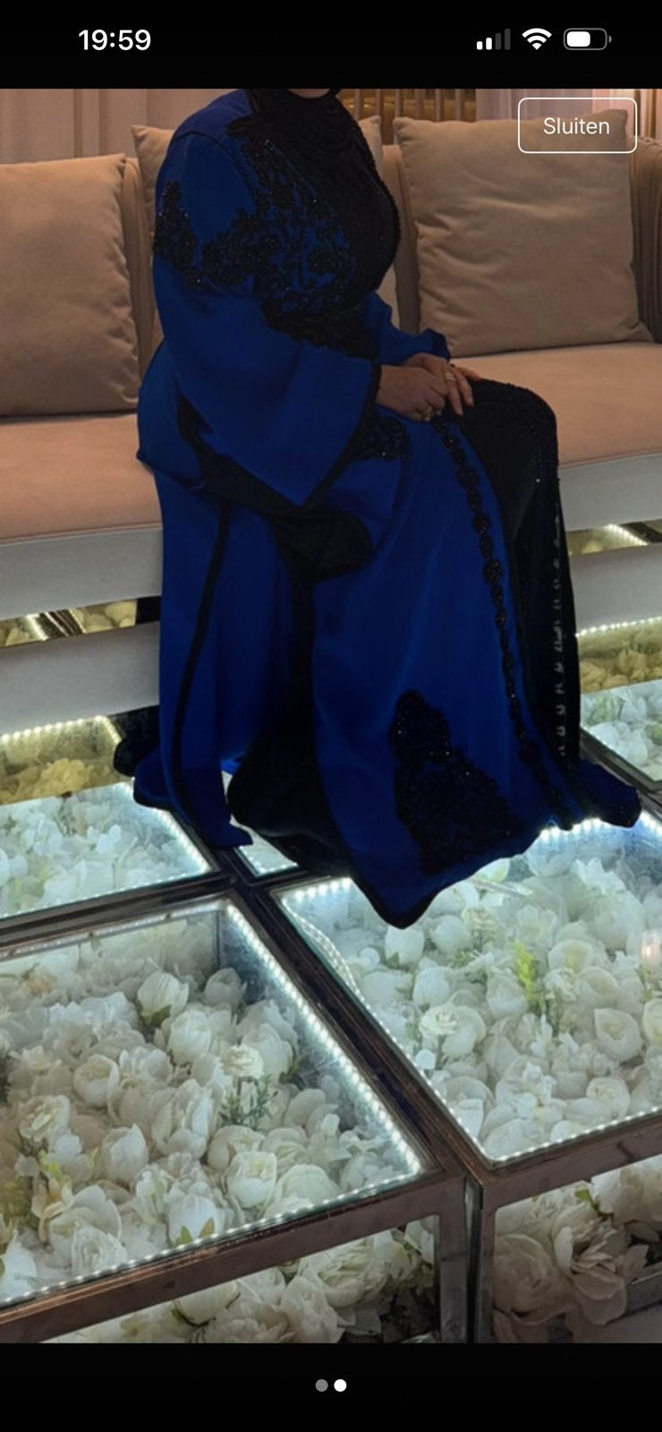 Magnifique takcheta bleu roi !, Taille 42/44 (L), Enlèvement, Porté, Bleu