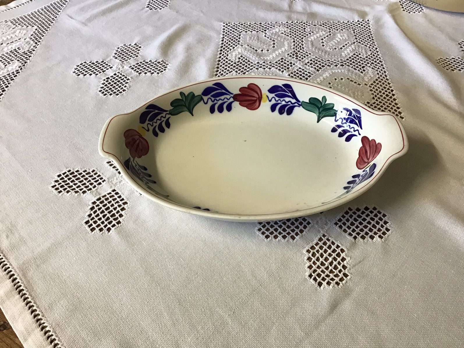 Assiette de service, assiette à pain, boch boerenbont, Antiquités & Art, Enlèvement ou Envoi