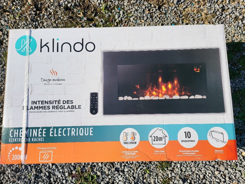 CHEMINEE ELECTRIQUE KLINDO, Maison & Meubles, Cheminées, Enlèvement, Neuf, Encastré, Cheminée électrique