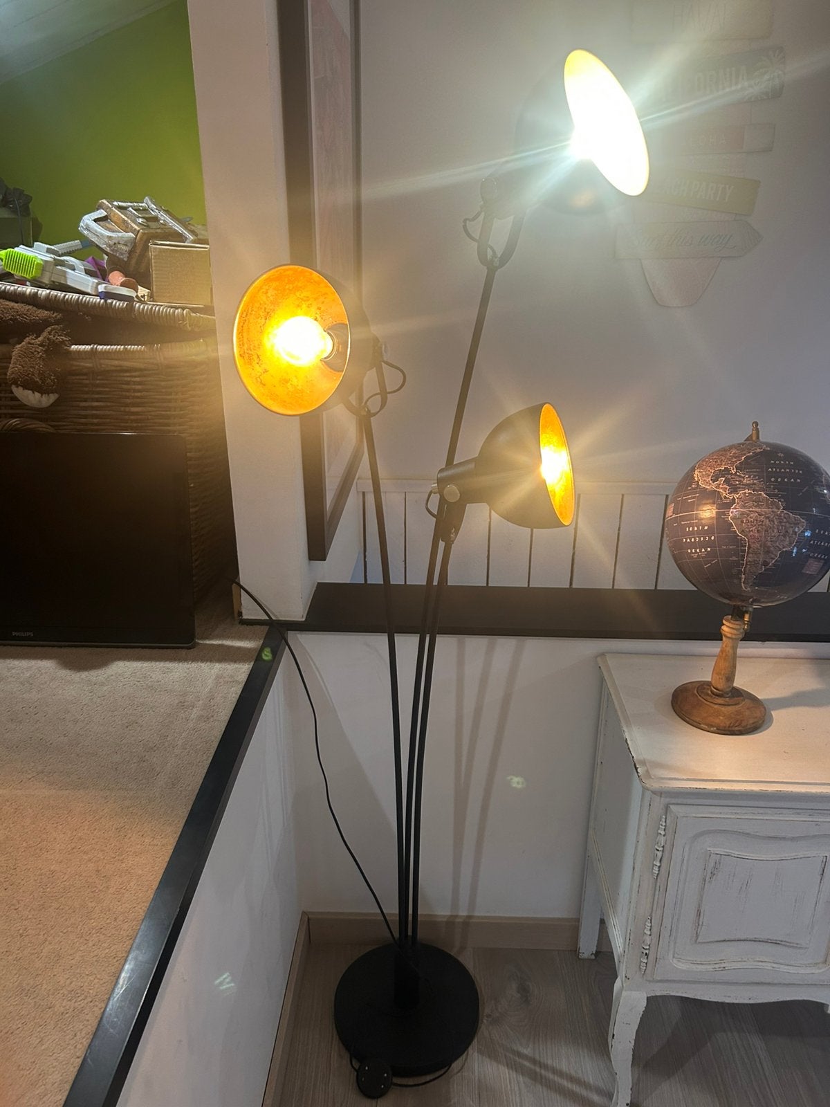 Mooie metalen stalamp, Enlèvement, Comme neuf, Métal, 150 à 200 cm