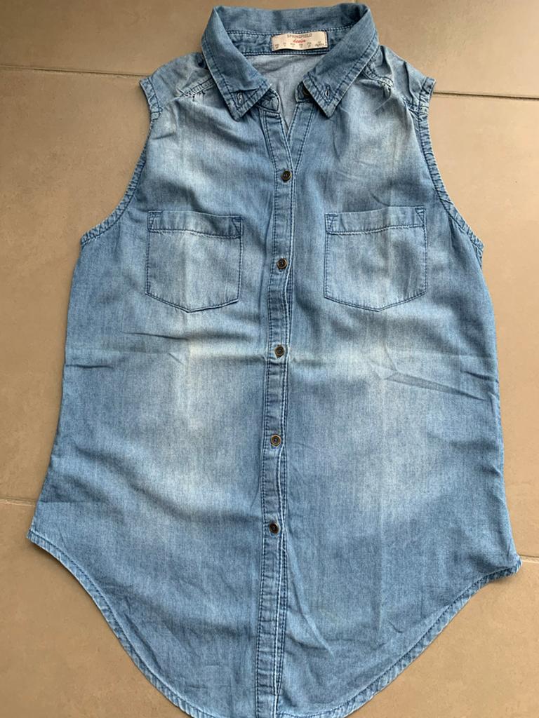 Jeans blousje springfield maat 36, Enlèvement ou Envoi, Comme neuf, Taille 36 (S), Bleu