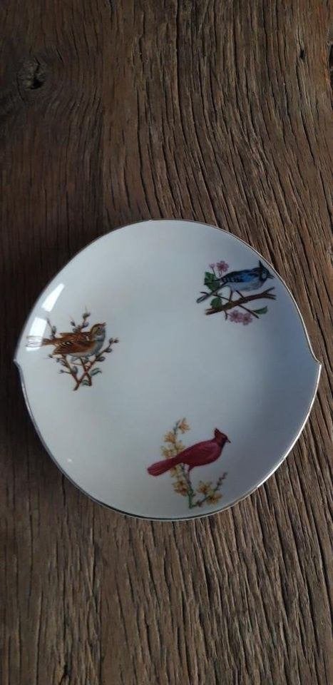 Assiette vintage en porcelaine, plat à oiseaux, années 1940, Antiquités & Art, Enlèvement ou Envoi