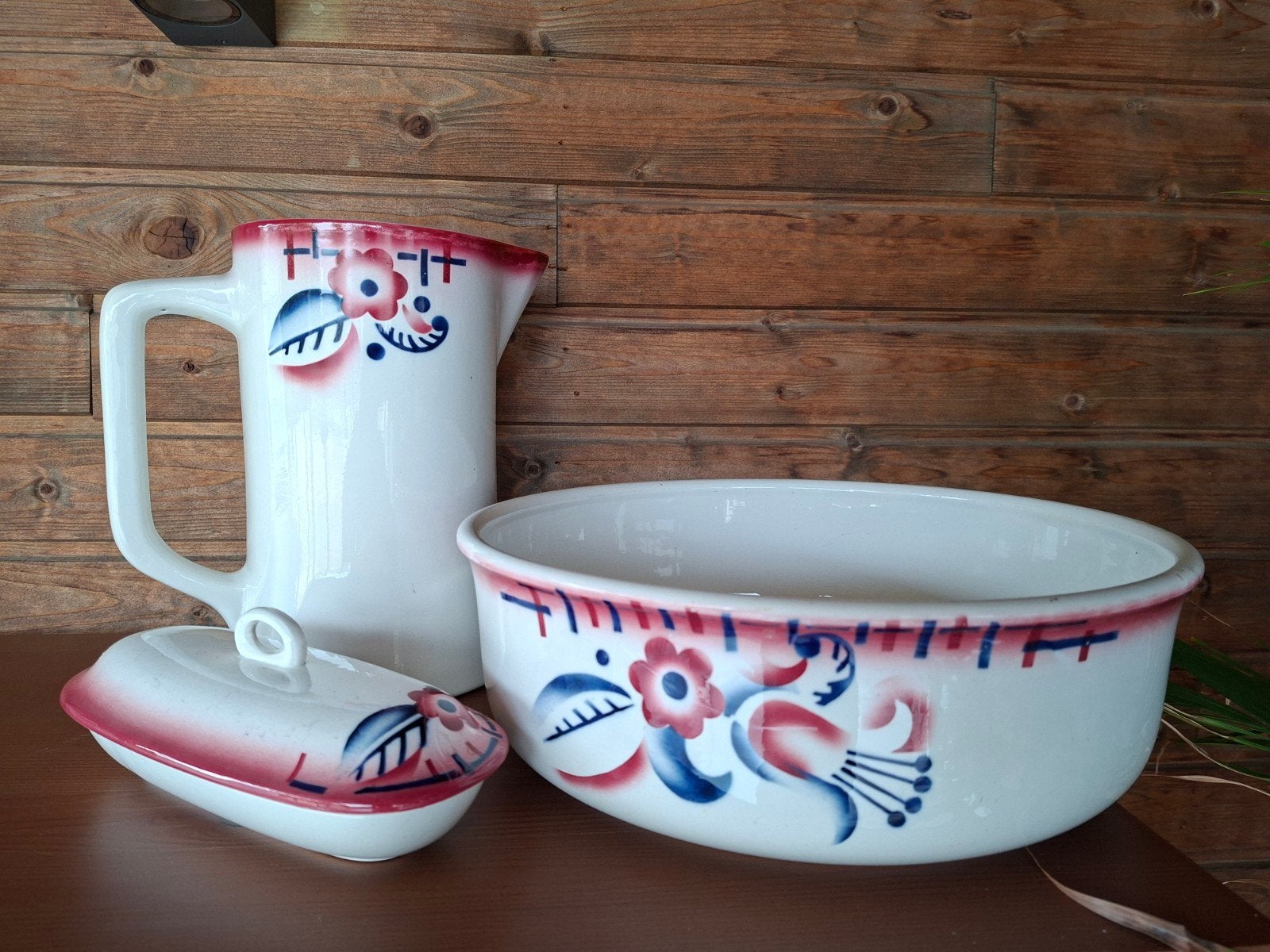 Vintage Art Deco Toiletgarnituur A.M.C. Wasmuël, Huis en Inrichting, Ophalen of Verzenden, Vintage