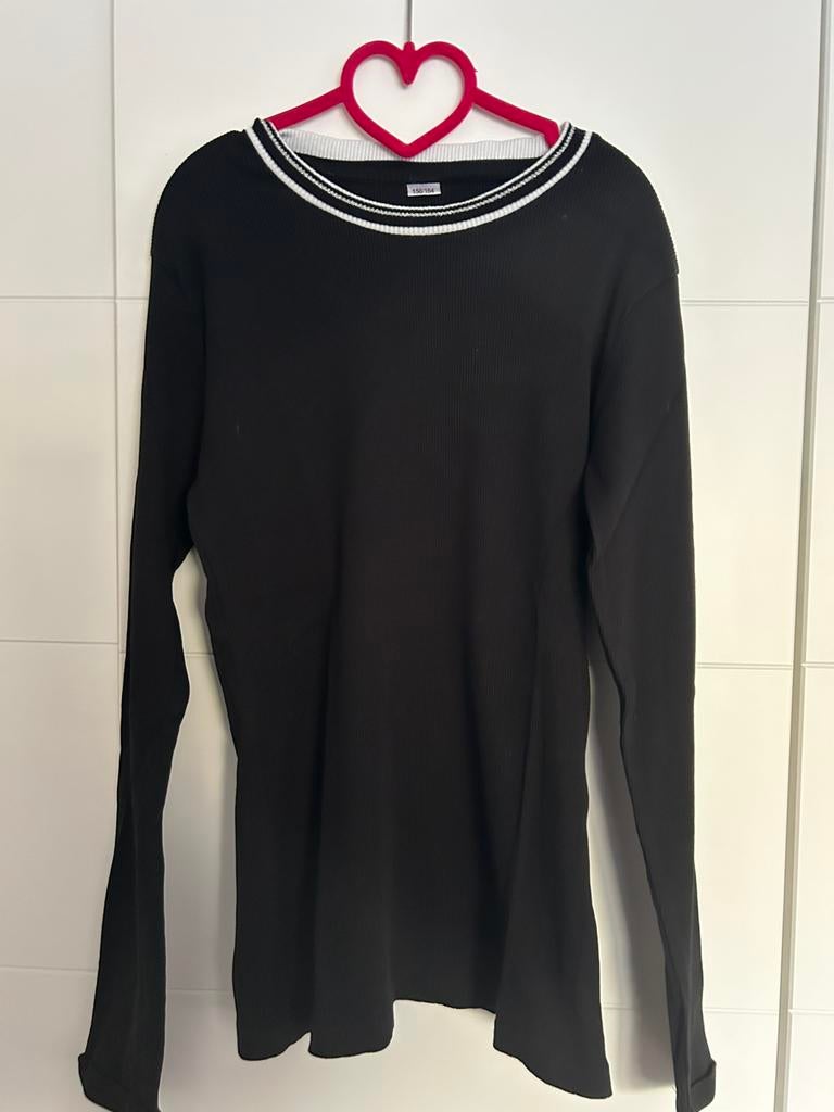 Zwarte longsleeve maat 158/164, Kinderen en Baby's, Kinderkleding | Maat 158, Ophalen of Verzenden, Zo goed als nieuw