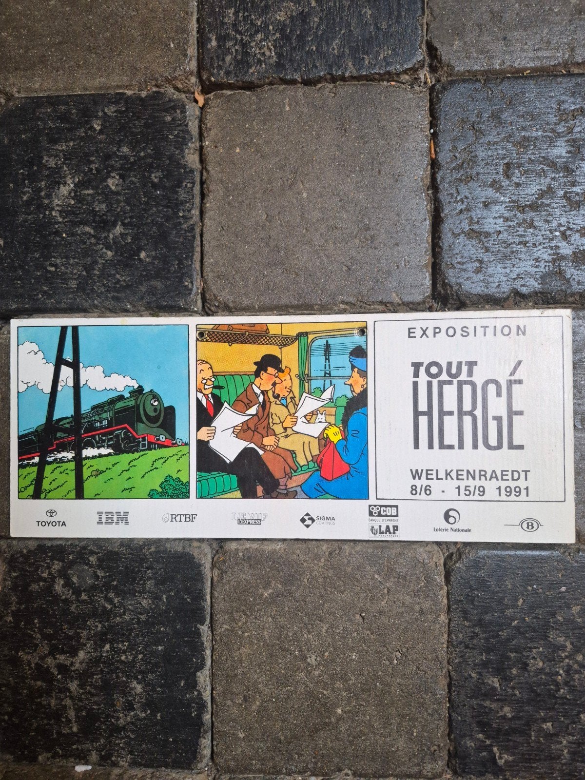 petit panneau rigide carton pub Hergé - Tintin, Collections, Enlèvement