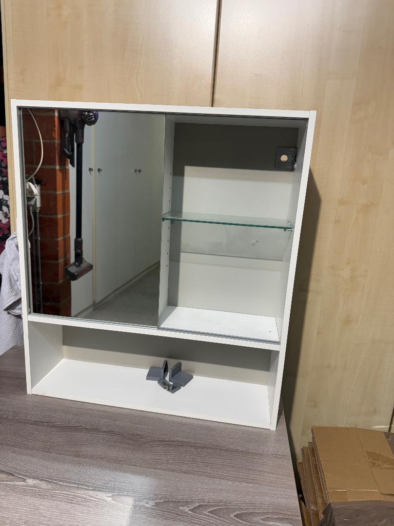 badkamerkastje medicijnkastje met spiegel 60 x 60 x 18,5 cm, Ophalen, Gebruikt, Rechthoekig