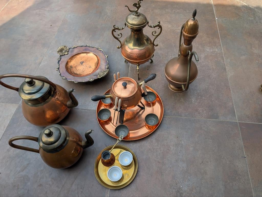 Lot ancien vintage en cuivre et laiton, Antiquités & Art, Enlèvement