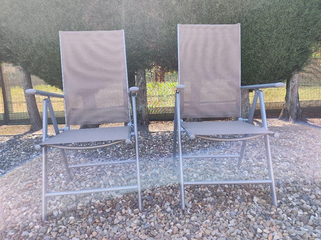 Tuinstoelen verstelbaar 2 stuks, Tuin en Terras, Tuinstoelen, Ophalen, Nieuw, Aluminium, Verstelbaar