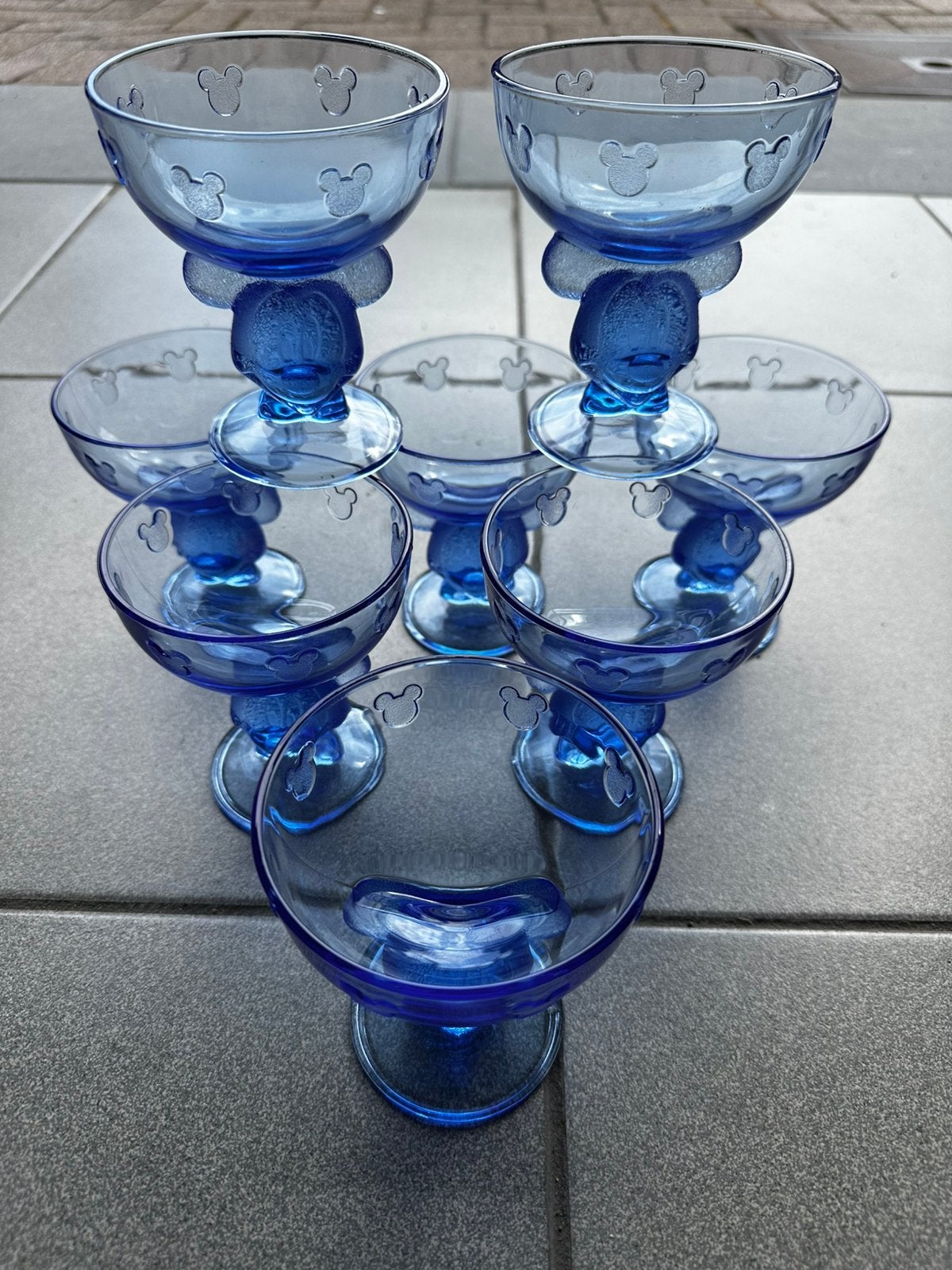 8 originele disney mickey mouse ijscoupes / dessertglazen, Verzamelen, Ophalen of Verzenden, Zo goed als nieuw