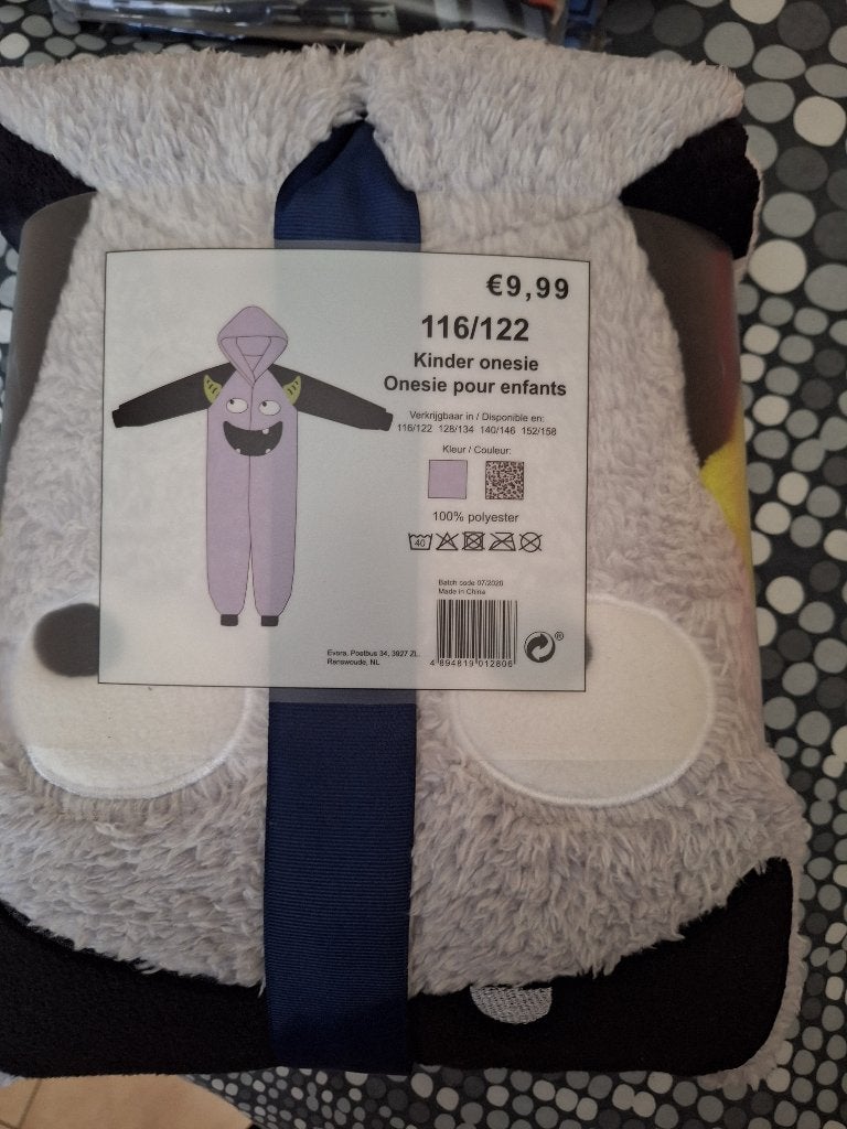 nieuwe onesie 116-122, halloween, Kinderen en Baby's, Ophalen, Nieuw, Jongen of Meisje, Nacht- of Onderkleding